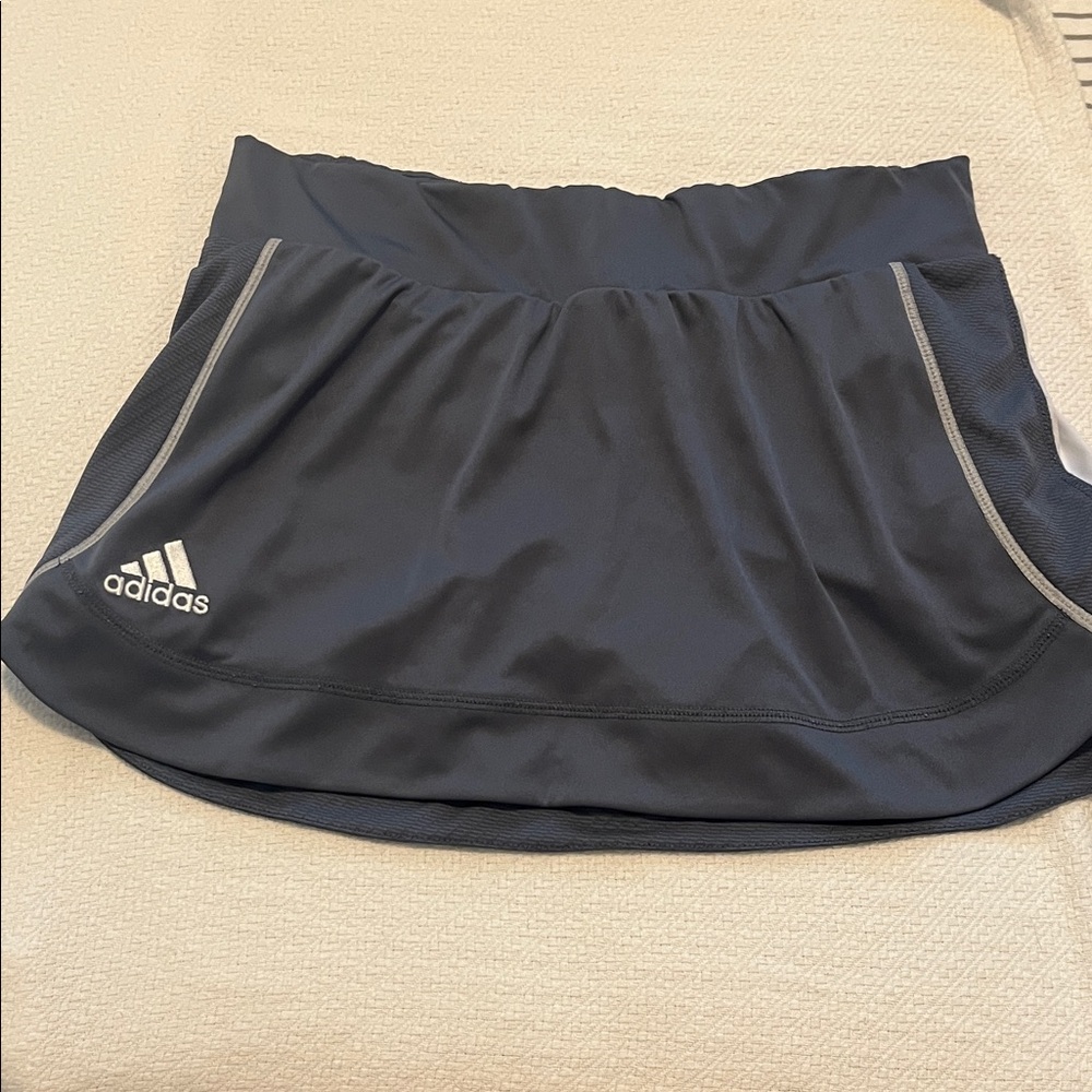 Grey Athletic Skirt with White Accents